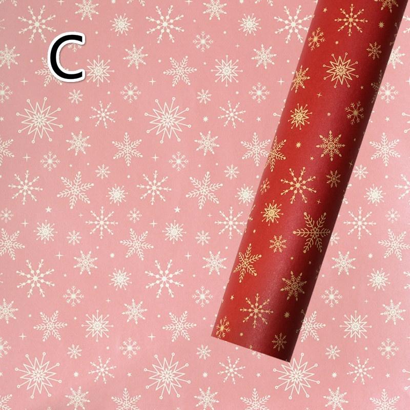 73*51cm New Christmas Gift Boxes Wrapping Paper European Style Retro Kraft Gift Snowflake Christmas Tree Festive Supplies