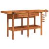 VidaXL Workbench with Drawers and Vices 162x62x83 Cm Solid Acacia Wood 153323