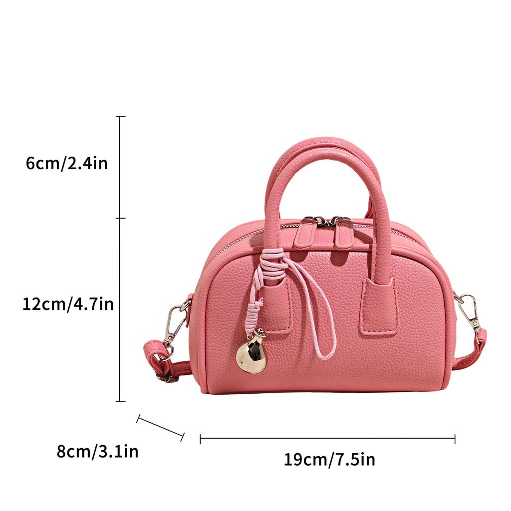 Black Pu Leather Bag Women Korean Style Fashion Mini Crossbody Phone Bag Red Handbag Day Clutch Boston Bag Sac A Main Pink