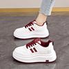Thick-soled Little White Shoes Women's New Spring and Autumn Students Leather Soft-soled Sports with Skirts Casual Board Shoes
