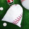 2pcs Baseball Drawstring Backpack Bag Baseball Drawstring Party Favor Bags for Gym Sports Teams
