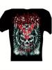 As Blood Runs Black Band Gothic Heavy Metal Graphic Tee - Black Shirt with Red Blood Splatter Skull & Thorn Crown Design - Soft Breathable 100% Cotton