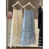 Lace Crochet A-Line Midi Skirt Hollow Patchwork Half Skirt Versatile Designer Women's Skirt JM2619