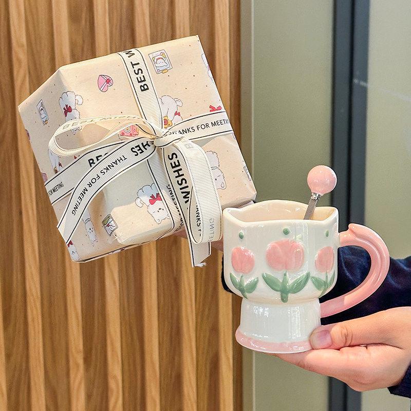Tulip Ceramic Mug - Elegant Gift for Best Friend s Birthday Undefined