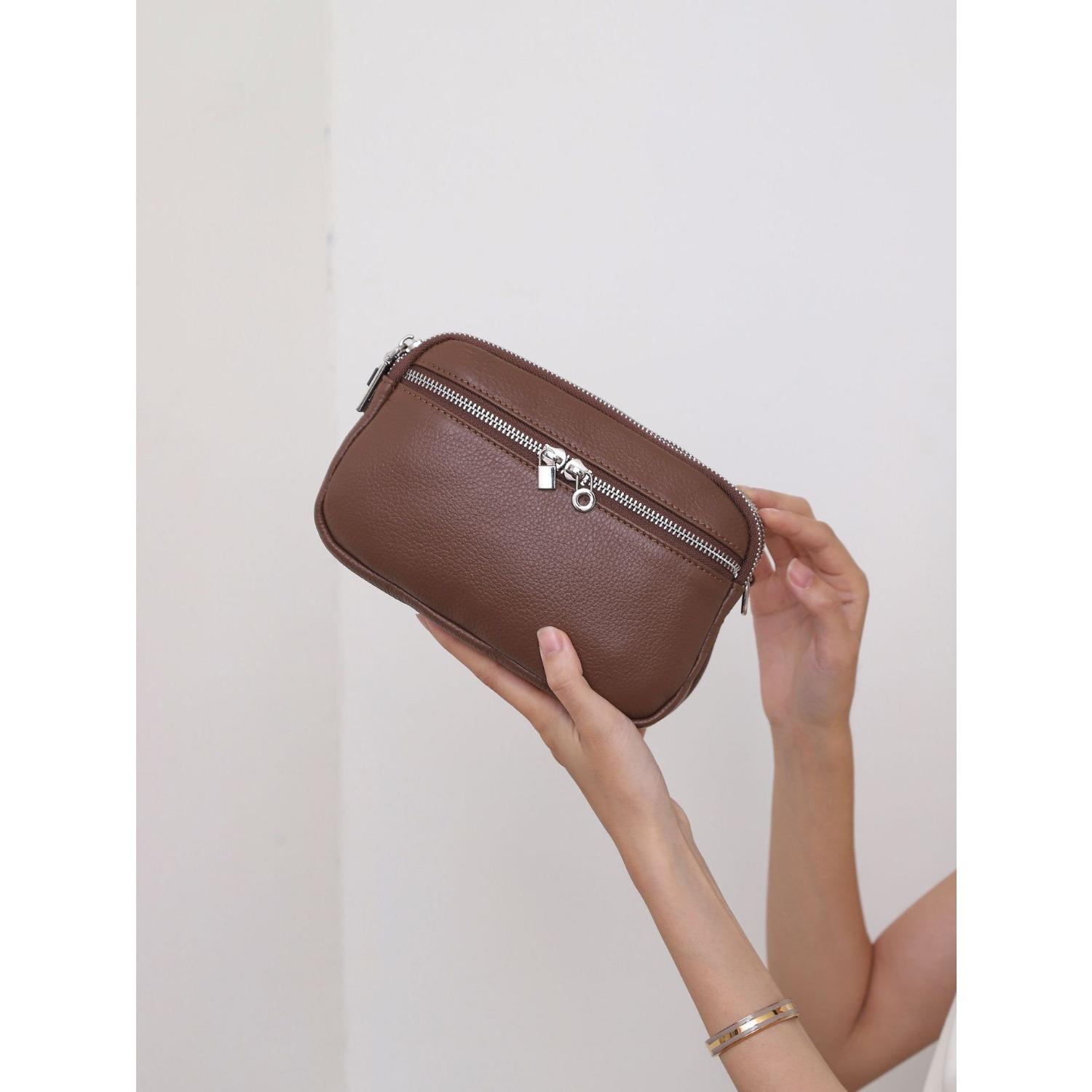 

Коров яча шкіра Нова Повсякденна Студентська Сумка Кросбоді Маленька Універсальна Маленька Свіжа Жіноча Сумка для Мобільного Телефону та Дрібниці Натуральна Шкіра коричневий