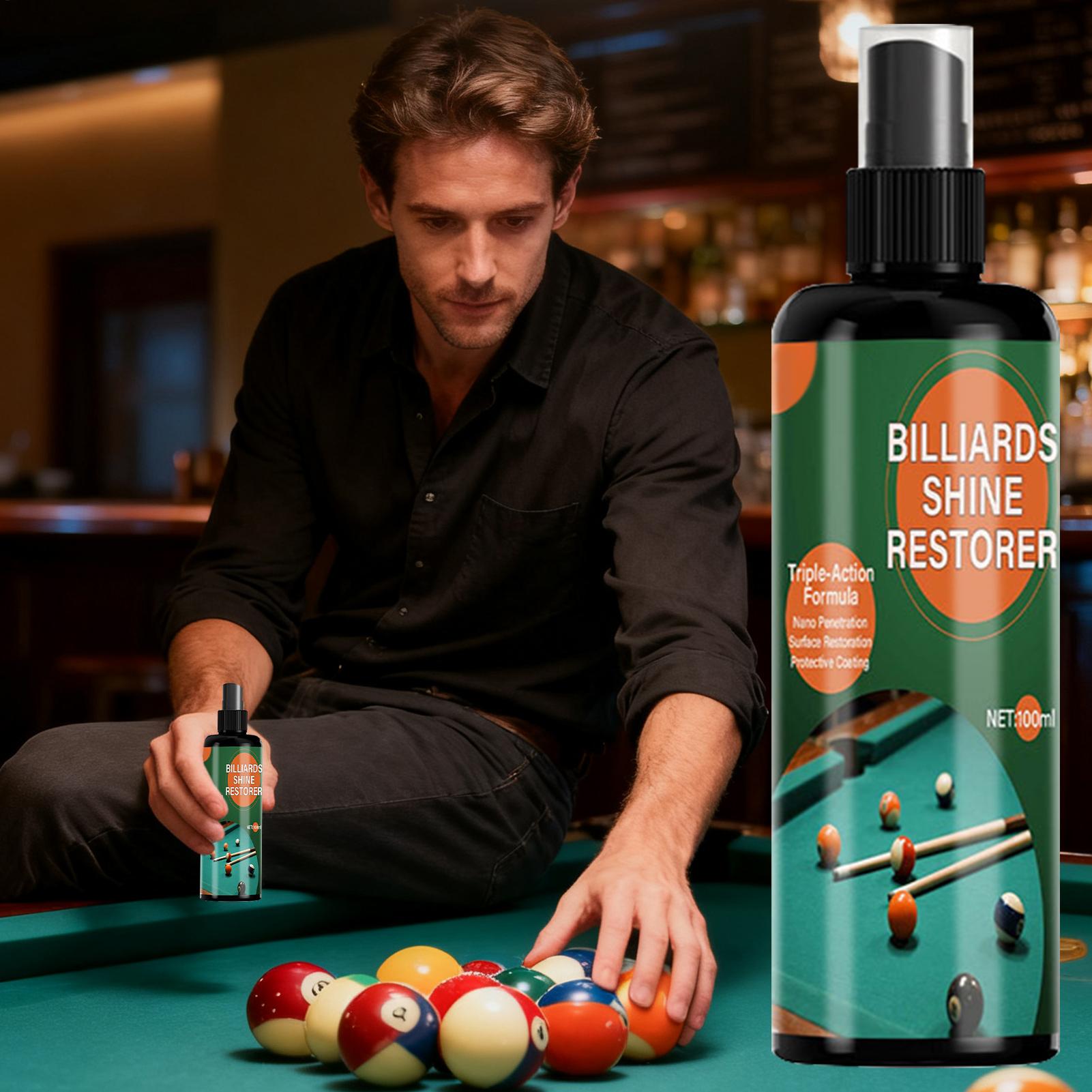 Billiard Ball Restorer 100ml Gentle Pool Table Cleaning Mist With Towel Billiard Ball Polishing Spray for Men Women Youth Teens colore azzurro