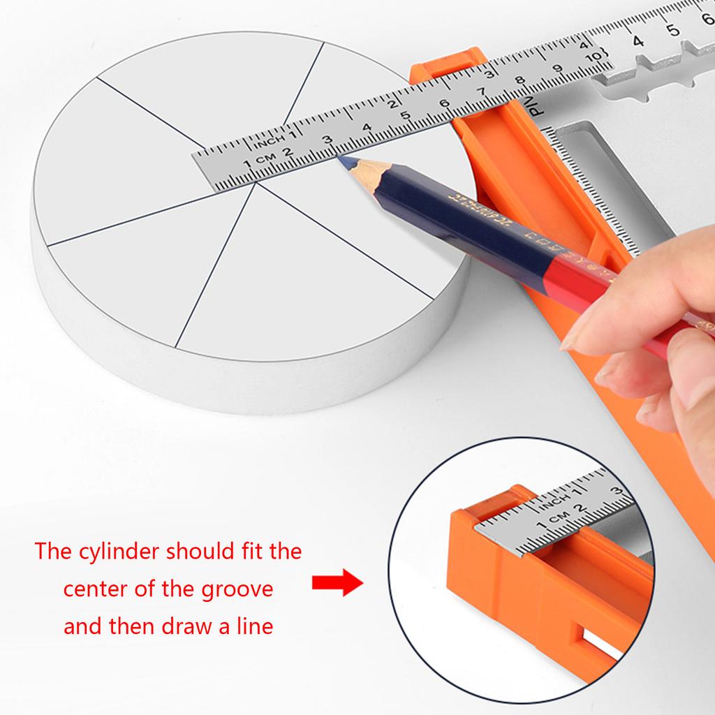 Carpenter Square Multifunctional Protractor Angles Try Square 45 & 90 Degree Angles Marking Gauge with Level & Ruler