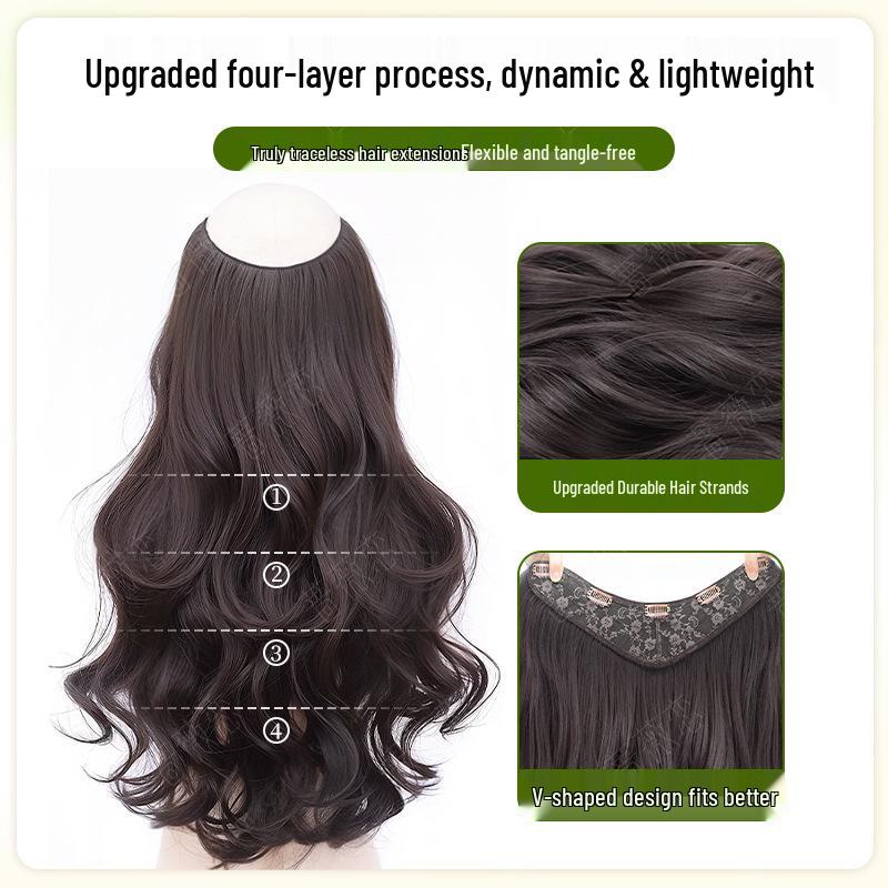 Large Wave Long Curly Wigs for Women - Fluffy, Invisible Hair Patch, Clip-In Extensions for Volume Boost