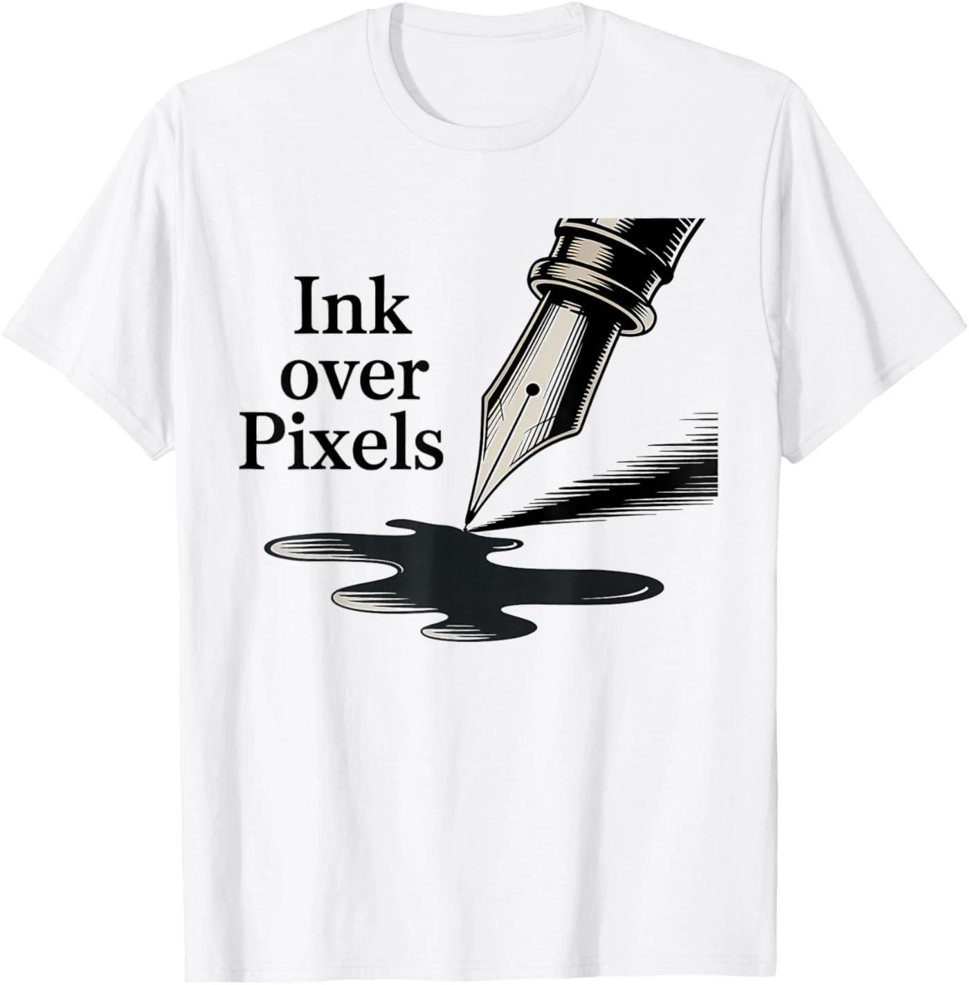 

Vintage Fountain Pen Ink, Literary Poetcore Aesthetic Unisex T-Shirt 4XL