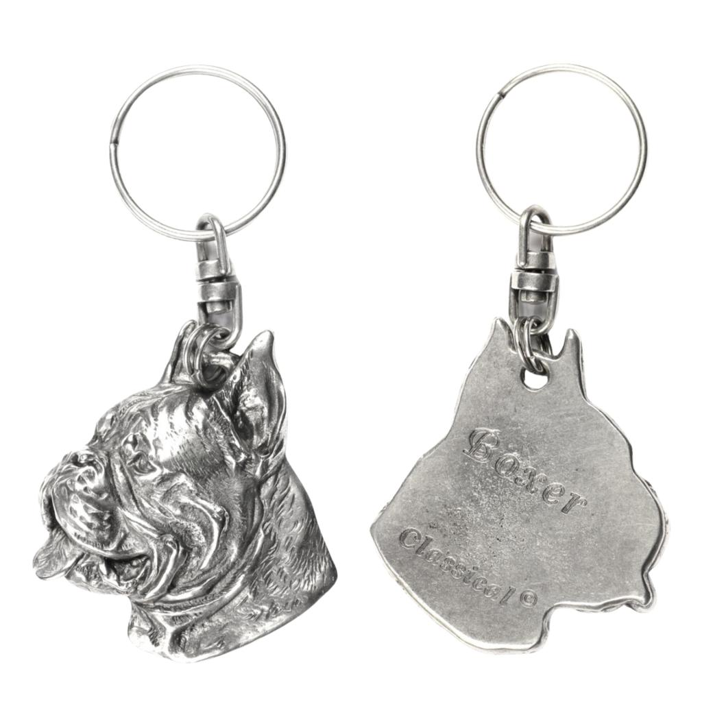 Boxer, German Boxer I – Silver-plated dog pendant, handbag decoration | Art-Dog