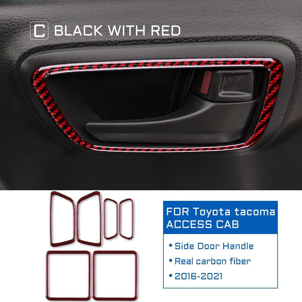 

Carbon Fiber for Toyota Tacoma 2016 2017 2018 2019 2020 2025 Accessories Interior Trim Car Side Door Handle Frame Cover Sticker