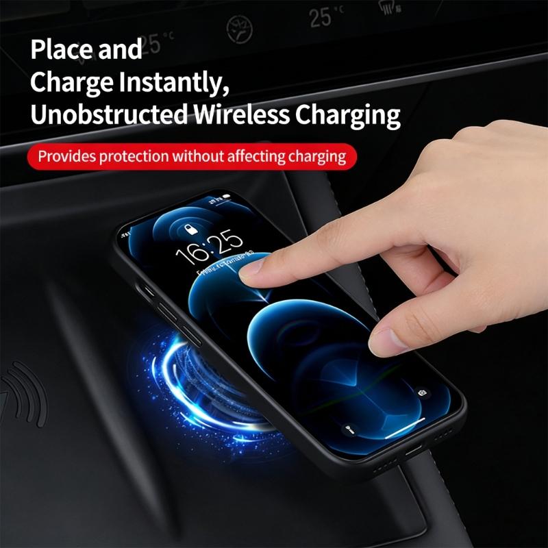 Washable Silicone Charging Pad Mat for Center Console Anti Slip Surfaces Easy to Clean Enhances Car Aesthetics Materials