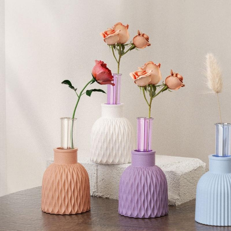 Hydroponic Plant Vase Molds European Ripple Vase Moulds Test Tube Perfect for Water Cultivation and Creative Flowerpot