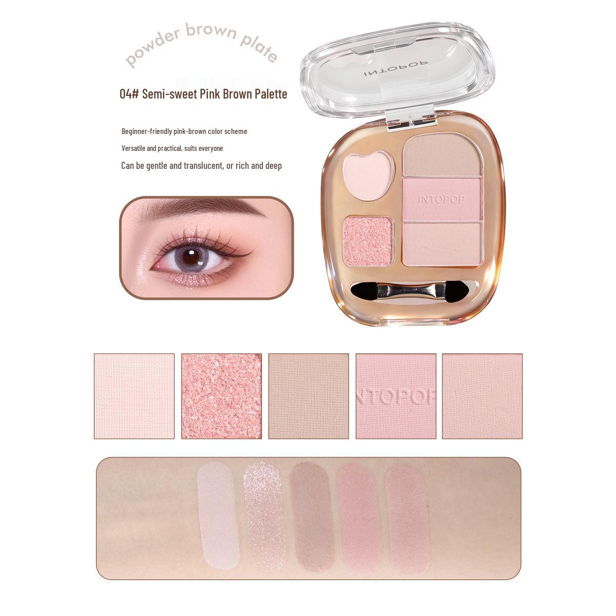 INTOPOP All-in-One Eyeshadow Palette: Highlight, Contour, Blush, Waterproof, Long-Lasting