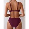 Costumi da Bagno da Donna Costumi da Bagno Monocolore Push Up Costume da Bagno Sexy Due Pezzi Vita Alta Set Bikini Estivi Bikini ad Alto Taglio
