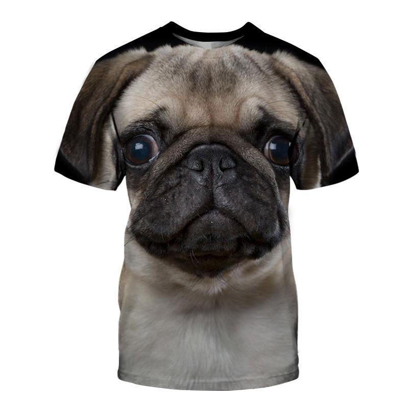 Tricou cu mânecă scurtă cu model de animale, imprimat digital 3D, cu gât rotund, bărbați, femei, ocazional, cupluri, tricouri punk