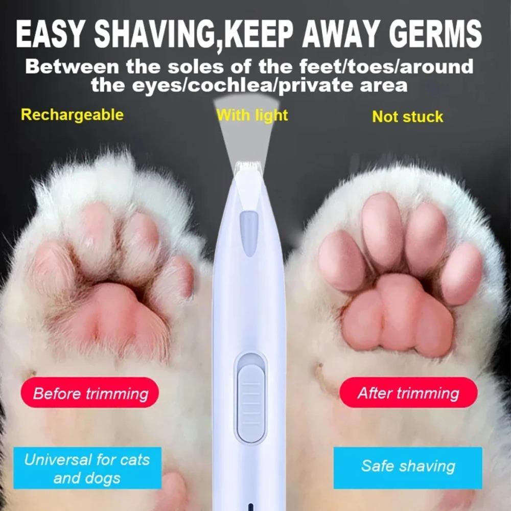 Electric Pet Claw Hair Trimmer with LED Light Support for part trimming Small blade design Sharp blade Silent Hair Clipper Razor