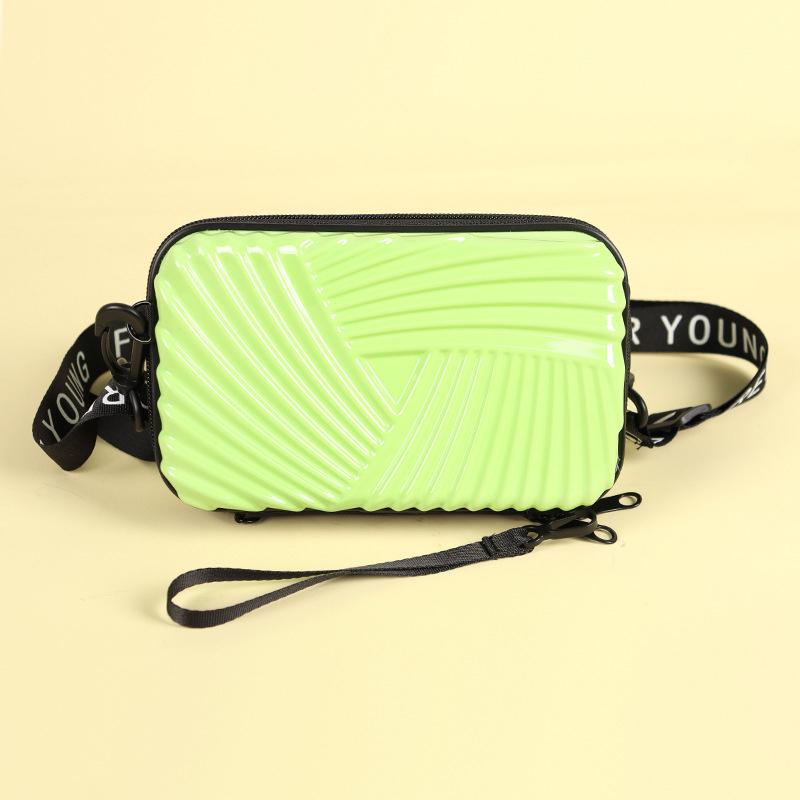 

Mini Suitcase Shoulder Bag Personality Luggage Crossbody Bag Portable Solid Color Small Makeup Bag Waterproof Cosmetic Bags зелёный