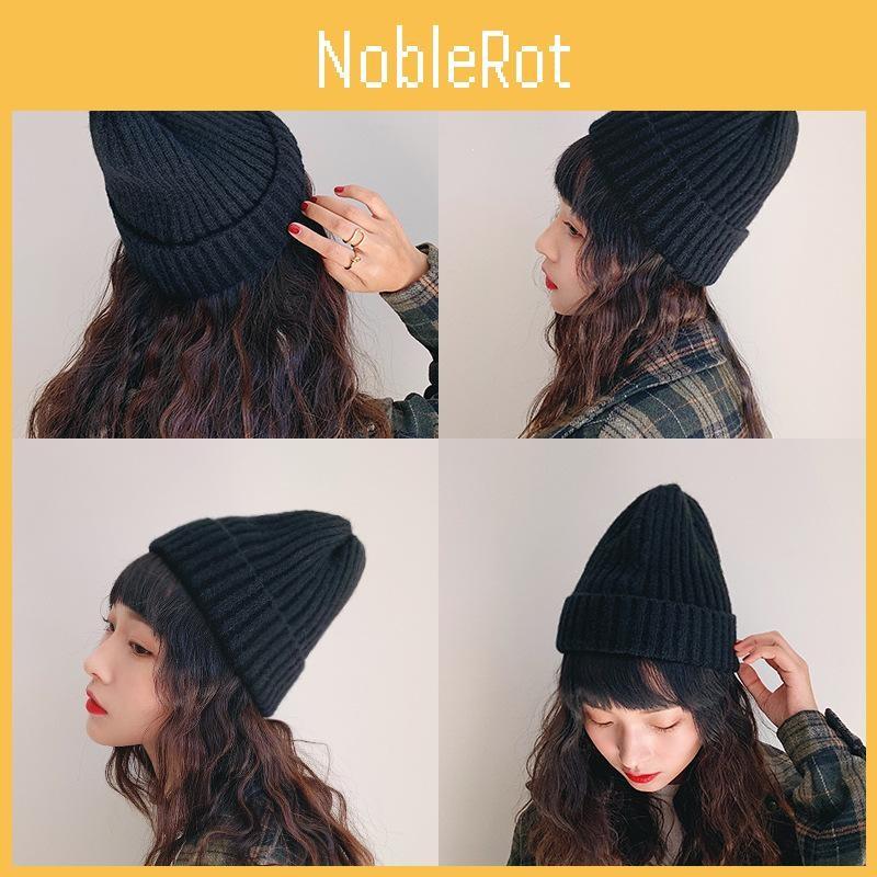 Comfortable Warm Cotton Knit Hat For Winter Versatile Colors Beanie Hightop