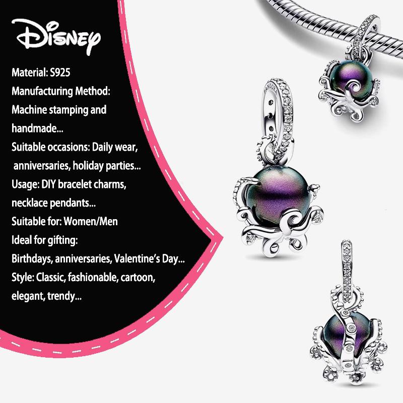 New Disney 925 Silver Winnie & Stitch Charms for Bracelet Necklace DIY Jewelry Gifts Holiday Party