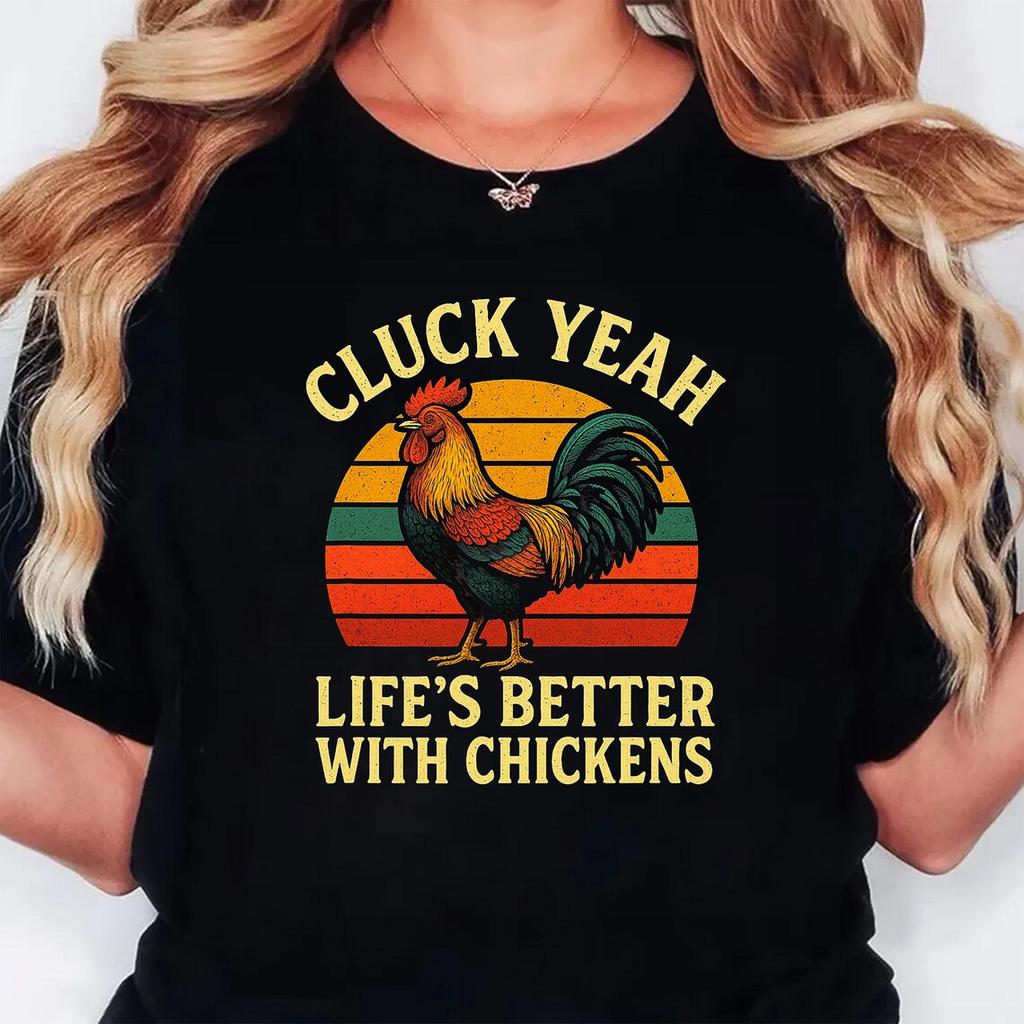 Cluck Yeah Its Halloween T Shirts Streetwear Funny Chicken Halloween Shirt Women Stylish Harajuku Unisex Tops