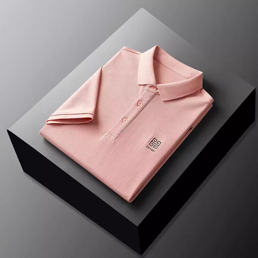 

Чоловіча сорочка поло Літня футболка з коротким рукавом Чоловіча сорочка з низом Повсякденна сорочка поло з вишивкою XL