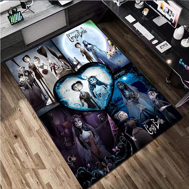 1Pc Corpse Bride Print Rug - Computer Chair Area Rug home decoration Carpet For Living Room Bedroom Flooring Mat