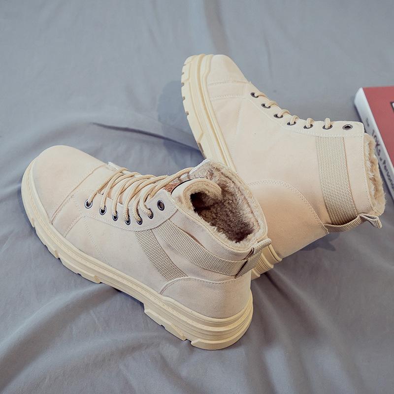 Stivali alla Caviglia Invernali alla Moda Uomo Scarpe Casual Outdoor Autunno Pelle Impermeabile Lavoro Stivali Militari Scarpe da Uomo Calde Botas