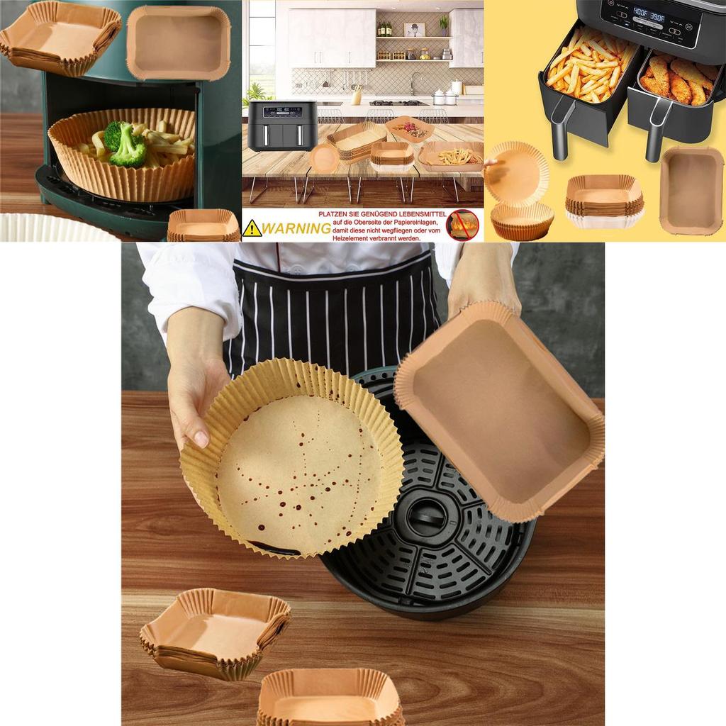 Premium Air Fryer Silicone Oil Paper Food-grade Heat-resistant Baking Sheets For Air Fryer And Oven Of 100)