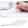 White Feather Ballpoint Pen Black Inks Pen Refillable Ballpoint Pen for School Writing, Signatures Pens and Refills Wedding Signing Pen