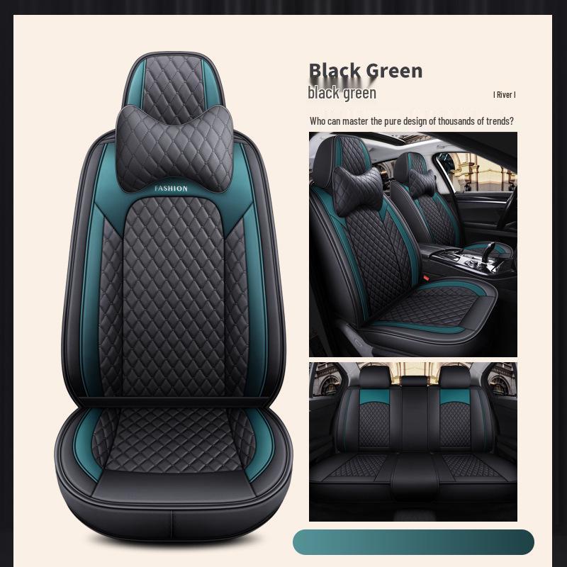 Jetour X70 Plus Cool Edition Bluebird Universal Car Seat Cushion - Full Leather, Diamond Pattern, Four Seasons.