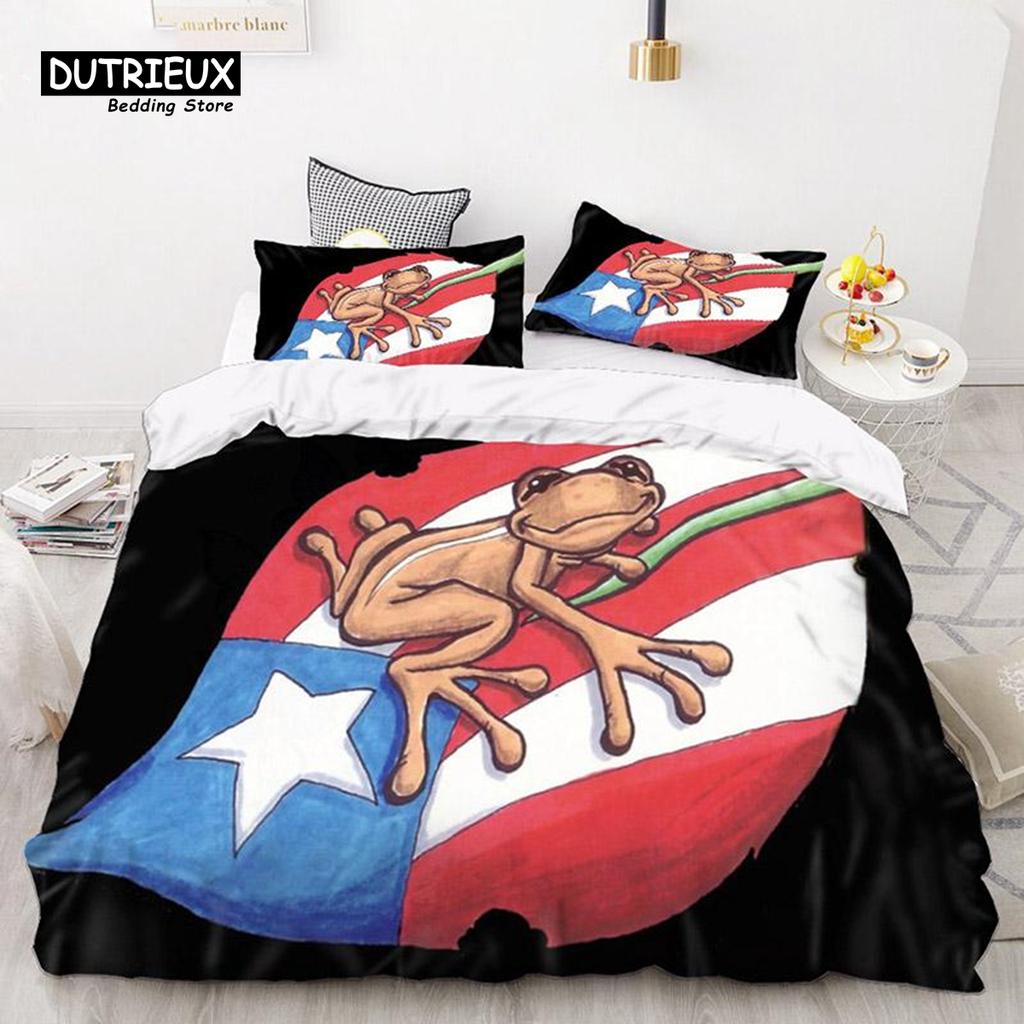 Puerto Rico National Flag Duvet Cover Set Twin Full King Size Gay Rainbow Bedding Set Microfiber Star Love Heart Comforter Cover