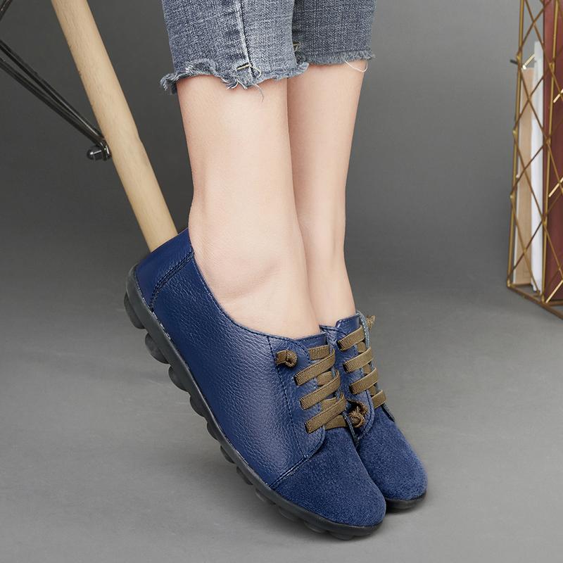 Kvinner mokkasiner Skinnsko Kjørekomfort Flats Uformelle sykepleier Loafers Gå Minimalistiske Sommer Mammasko for Jente