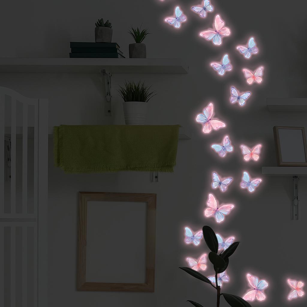 Luminous Butterfly Wall Stickers, Luminous Simulation Three-dimensional Butterfly Decorative Stickers, Waterproof Stickers