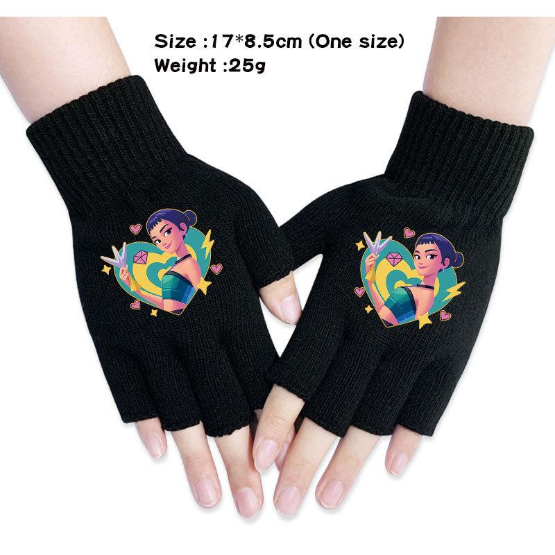 Kinder Jungen Mädchen Kpop Derpy Bedruckte Baumwolle Herbst Winter Warm Gestrickte Touch-Handschuhe