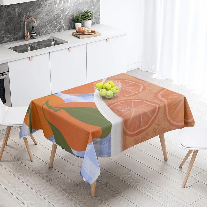 Food Theme Tablecloth Waterproof and Oil-proof Tablecloth Nordic Style Kitchen Tablecloth Modern Home Decoration