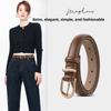 Women's two-layer cowhide pin buckle belt - versatile casual waist belt - stylish and portable young women's belt with pin buckle