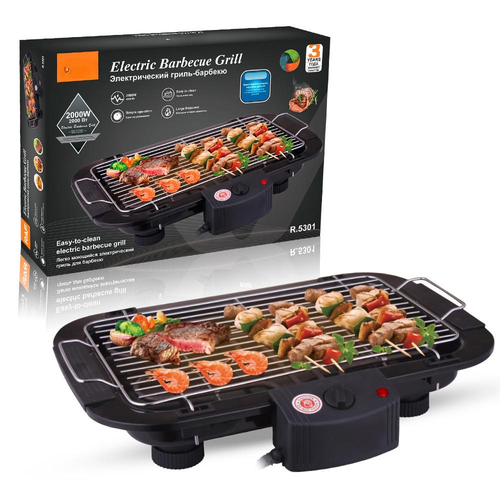2000W Outdoor BBQ Barbecue Machine Small Portable Electric Baking Plate Household Electric Barbecue Grill