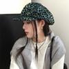 Design Sense Retro Leopard Print Cloud Beret Women's Autumn Big Head Circumference Fashion Trendy Cool Face Hat