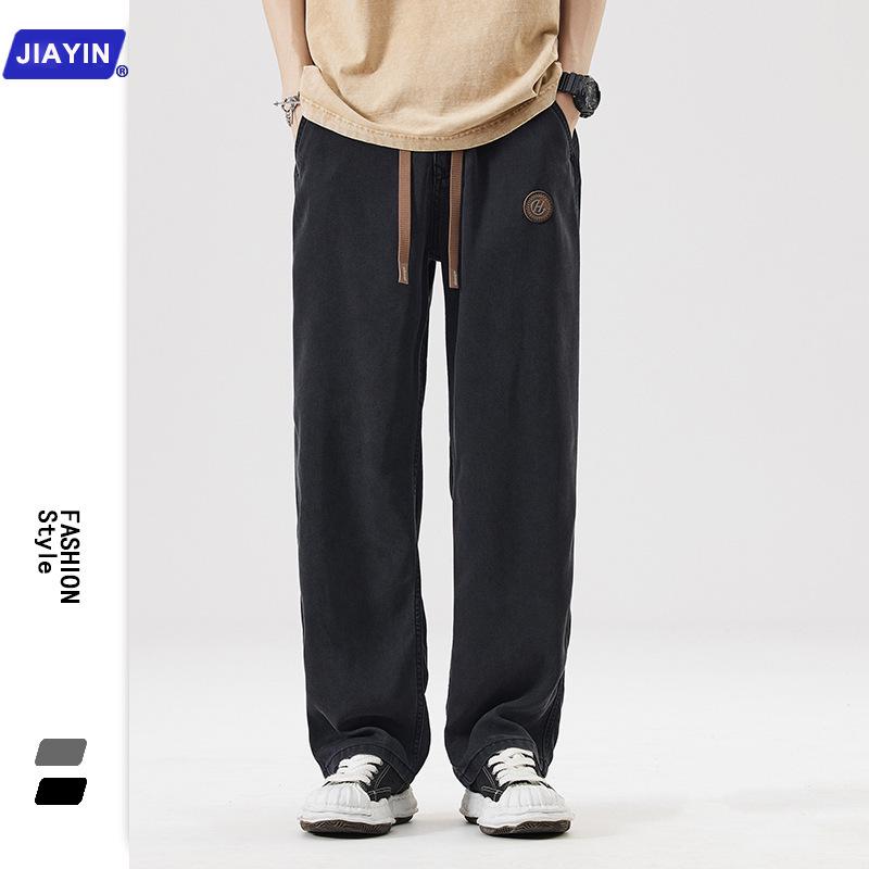 

Men s Summer Lyocell Tencel Wide-Leg Jeans - Retro High Street Style 4XL чорний