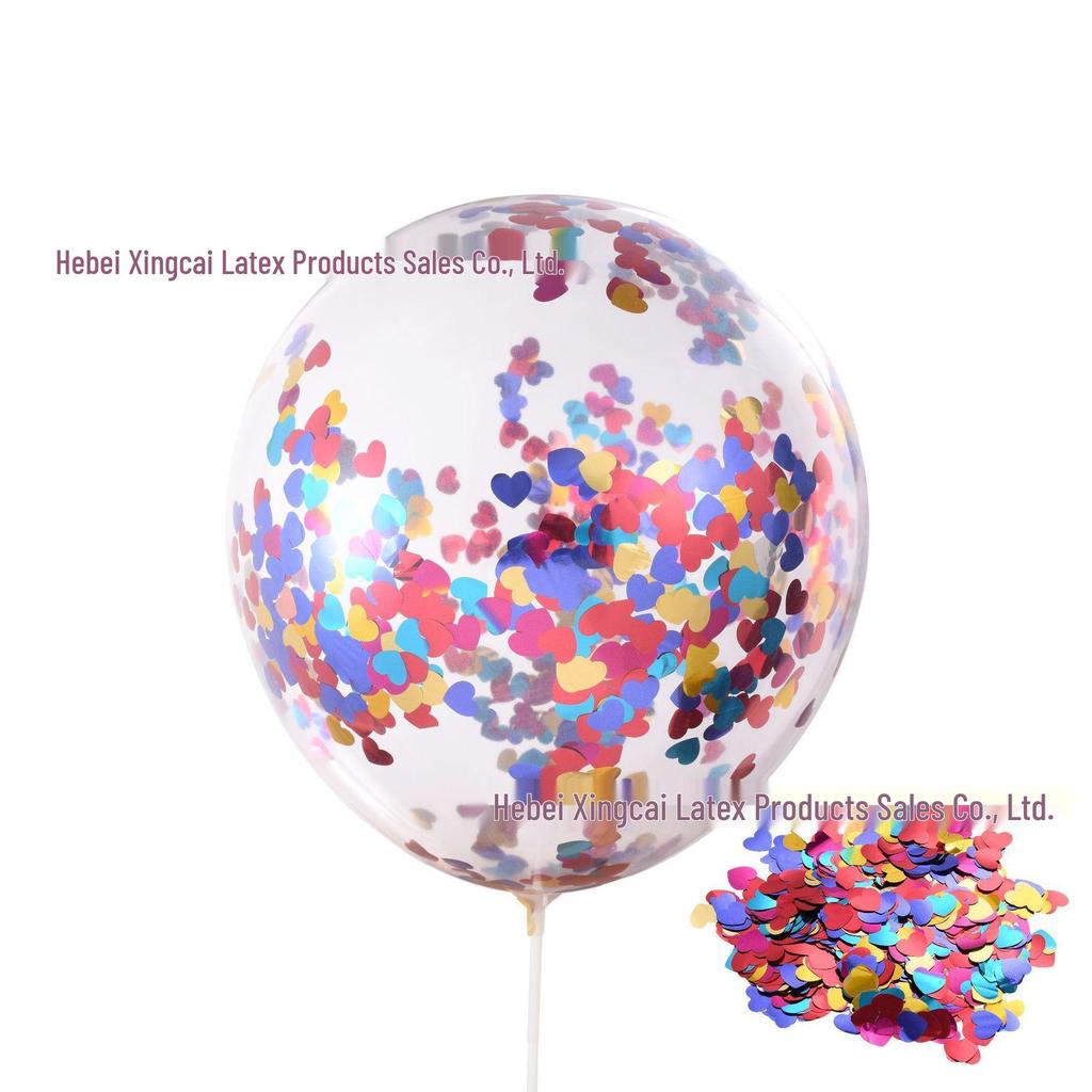 12" Transparent Sequin Balloon with Confetti - Colored Balloon for Christmas Party Decor