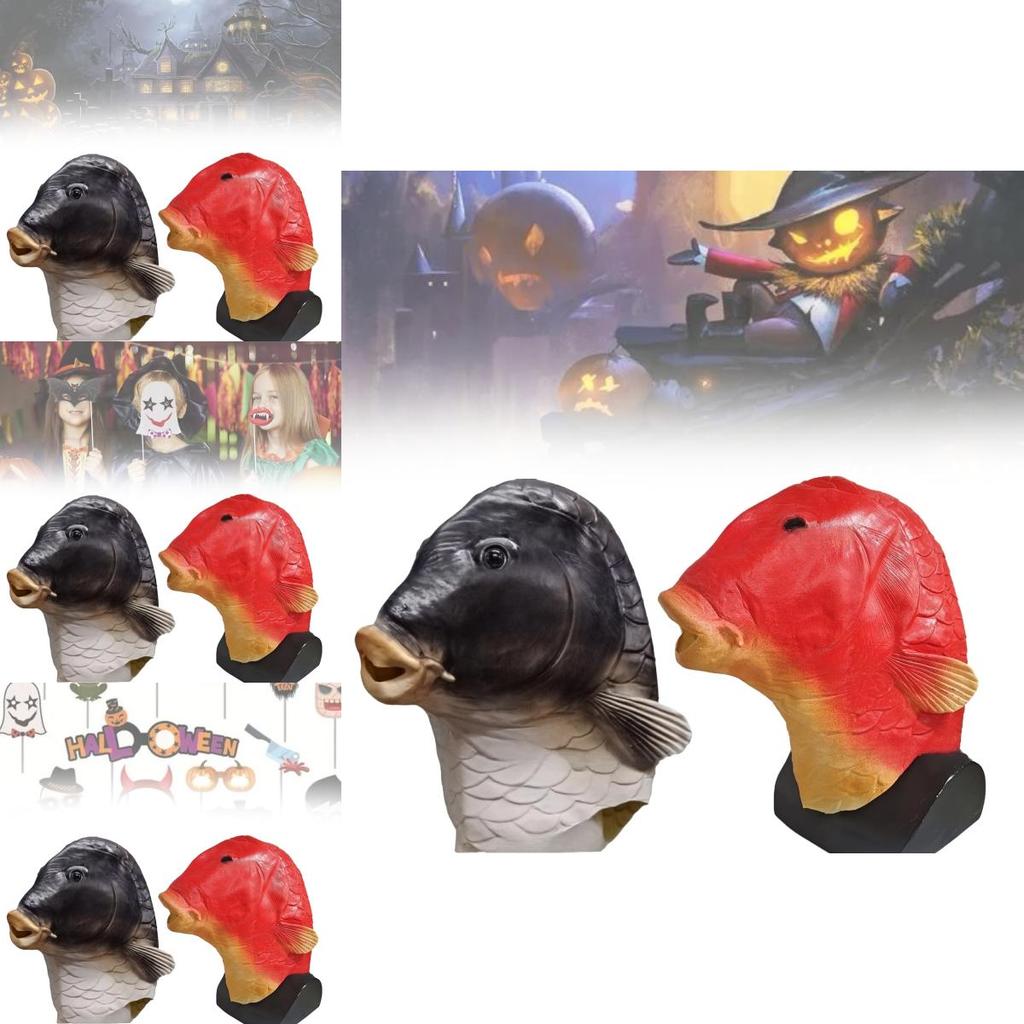 Funny Goldfish Head Mask Unique Animal Theme Costume Perfect For Halloween Parties And Pranks