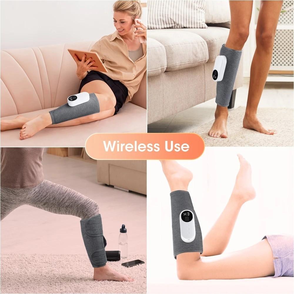 Charging Calf Air Compression Massager Thigh And Knee 360° All-Round Massage Device Gray Electric Leg Massager