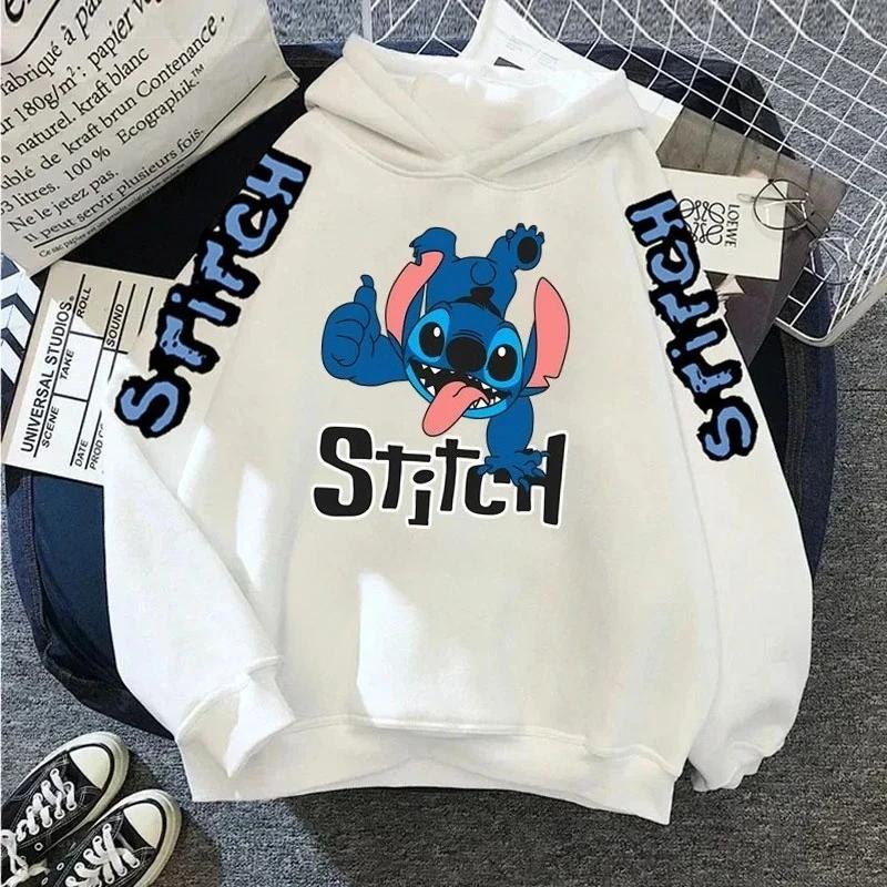 Stitch Angel Cartoon Print Children’s Hooded Sweatshirt Boy Girl Autumn Winter Daily Outdoor Casual Loose Warm Sportswear