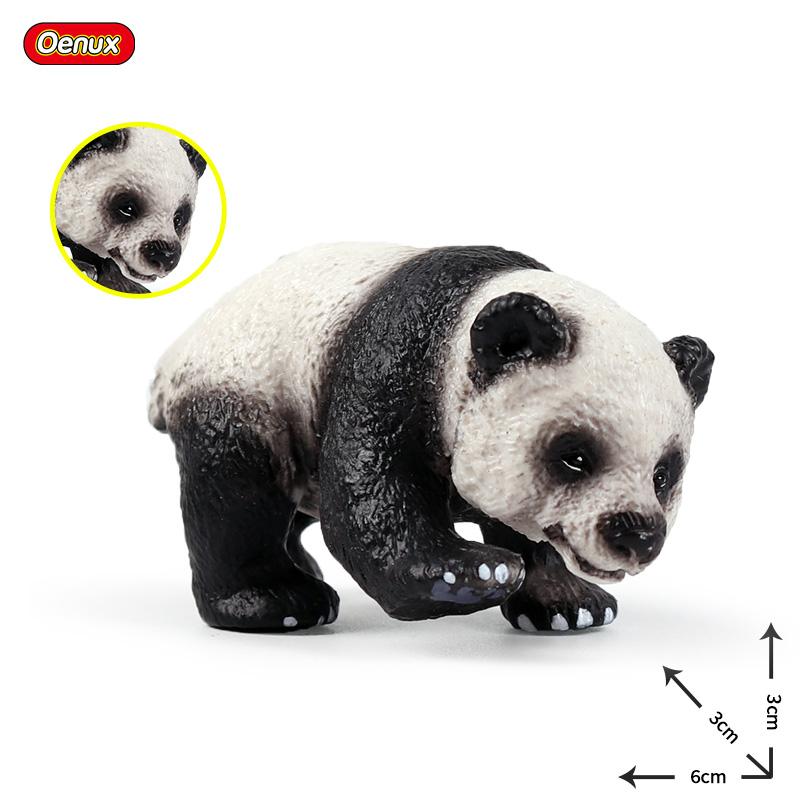 Oenux China Panda Bamboo Wild Animals Action Figures Model Figurine PVC Miniature Cute Decoration Education Collection Kid Toy