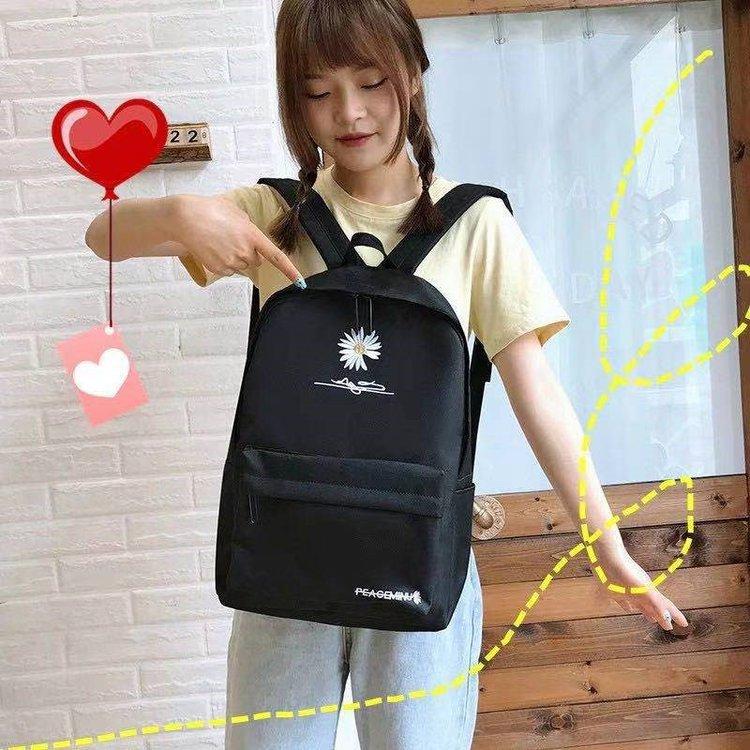 Schoolbag1011 New Student Schoolbag Korean Version Small Daisy Backpack Fresh Large Capacity Korean Travel Backpack Night Market