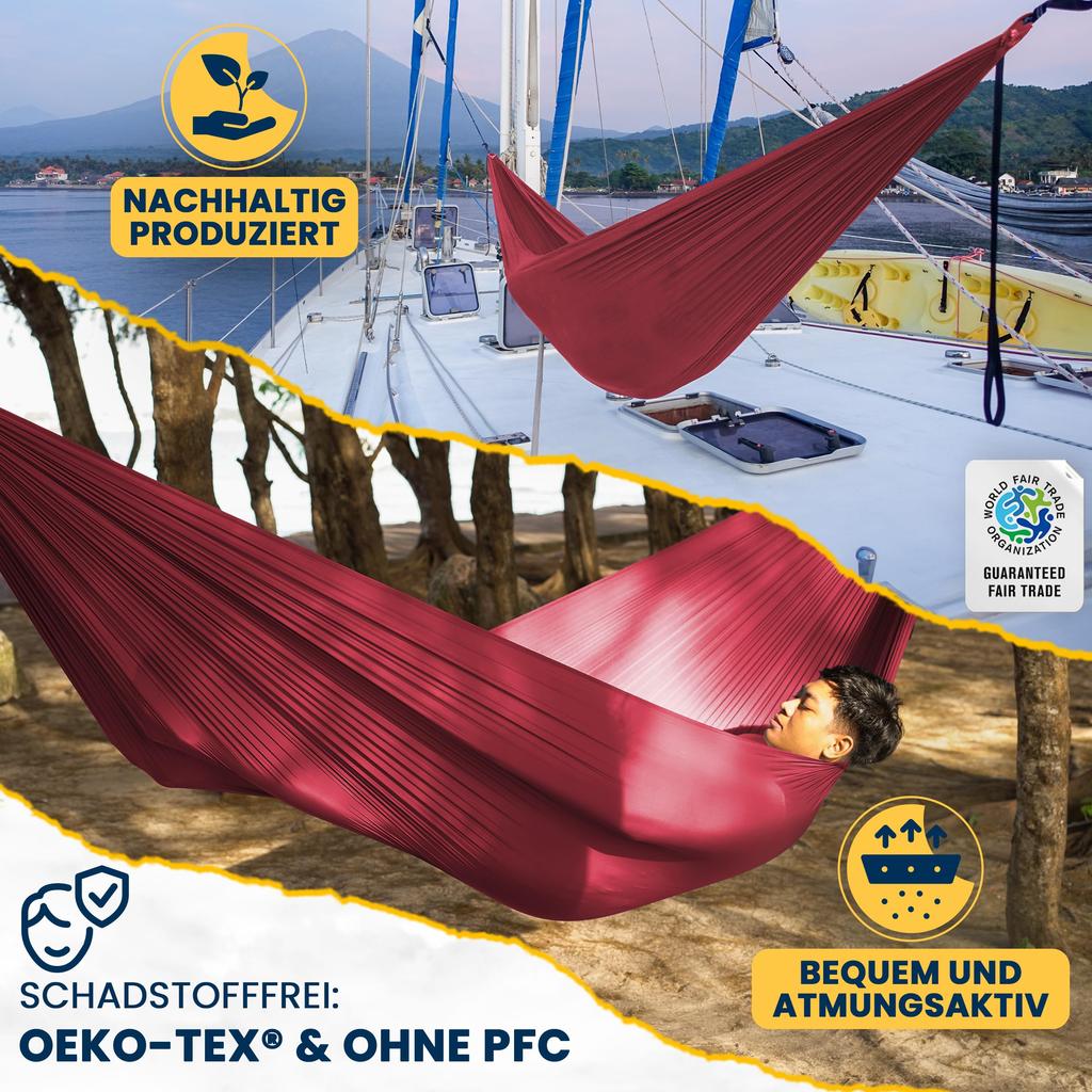 Ticket To The Moon Outdoor Camping Hammock Compact Hammock Burgundy Japanese 41009 [Official Product]