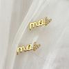 French Letter Zircon Gold Stud Earrings Gentle And Elegant Temperament Lady Stud Earrings Exquisite Small Commuter Versatile Earrings