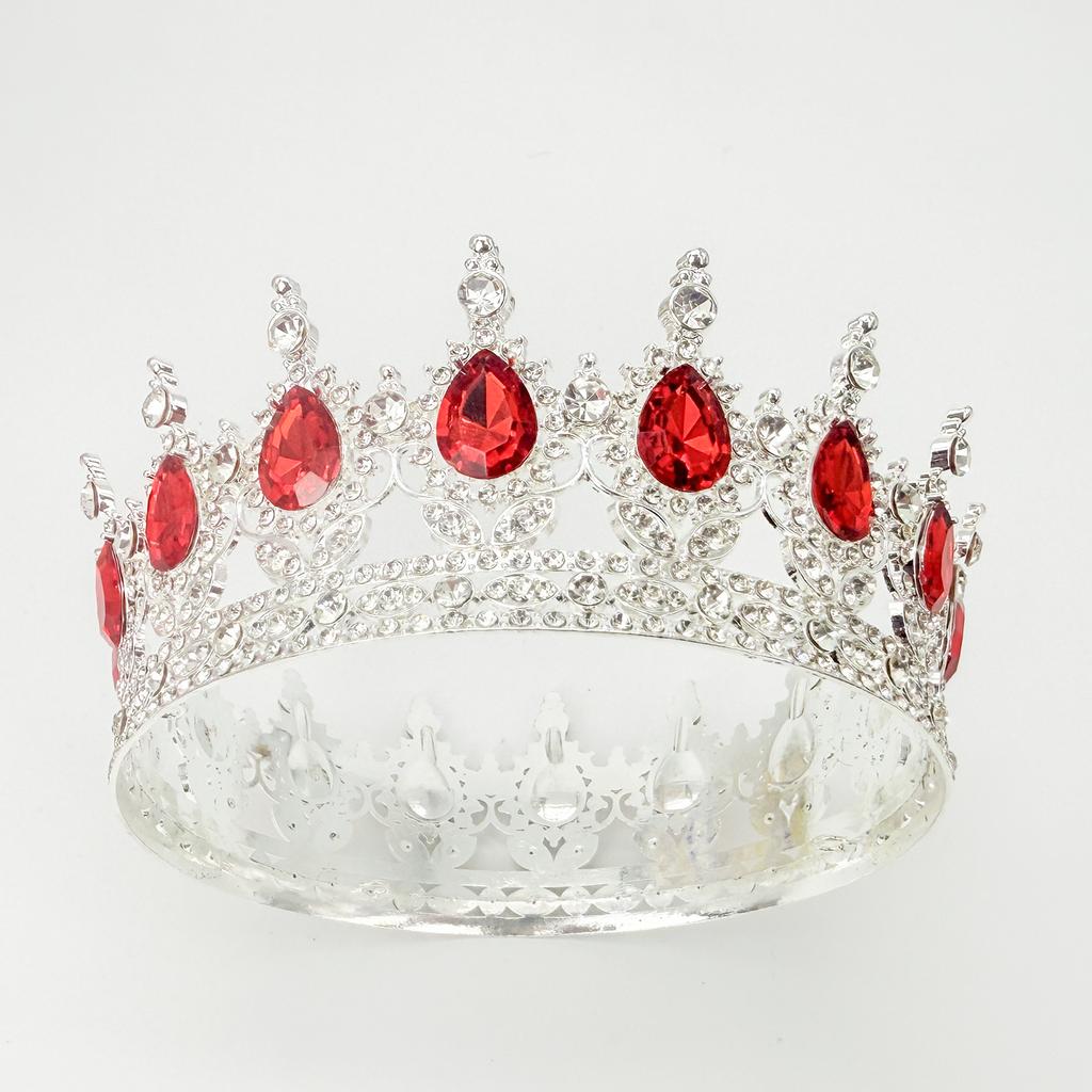 Full Circle Crown Tiara Colorful Baroque Retro Full Diamond Jewelry Wedding Accessories Crown Bridal Crown