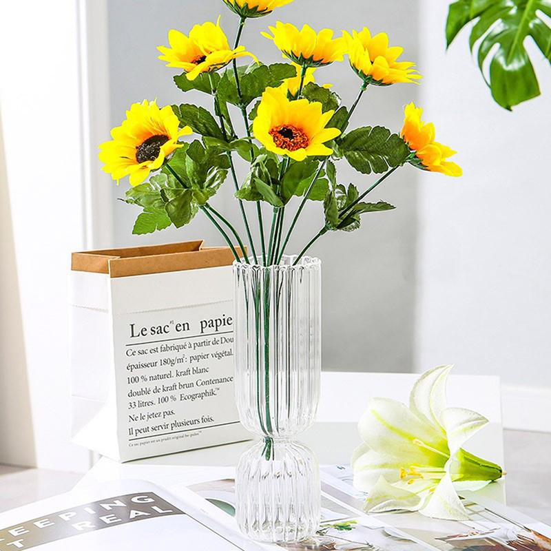 Nordic Glass Vase Small Glass Vases Flower Arrangement Home Decoration Accessories Modern Living Room Glass Ornament